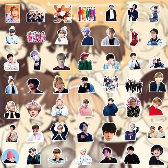 100 PCS BTS Stickers Vinyl Waterproof Stickers for Water Bottle, Mugs,Phones,etc - Picture 3 of 6